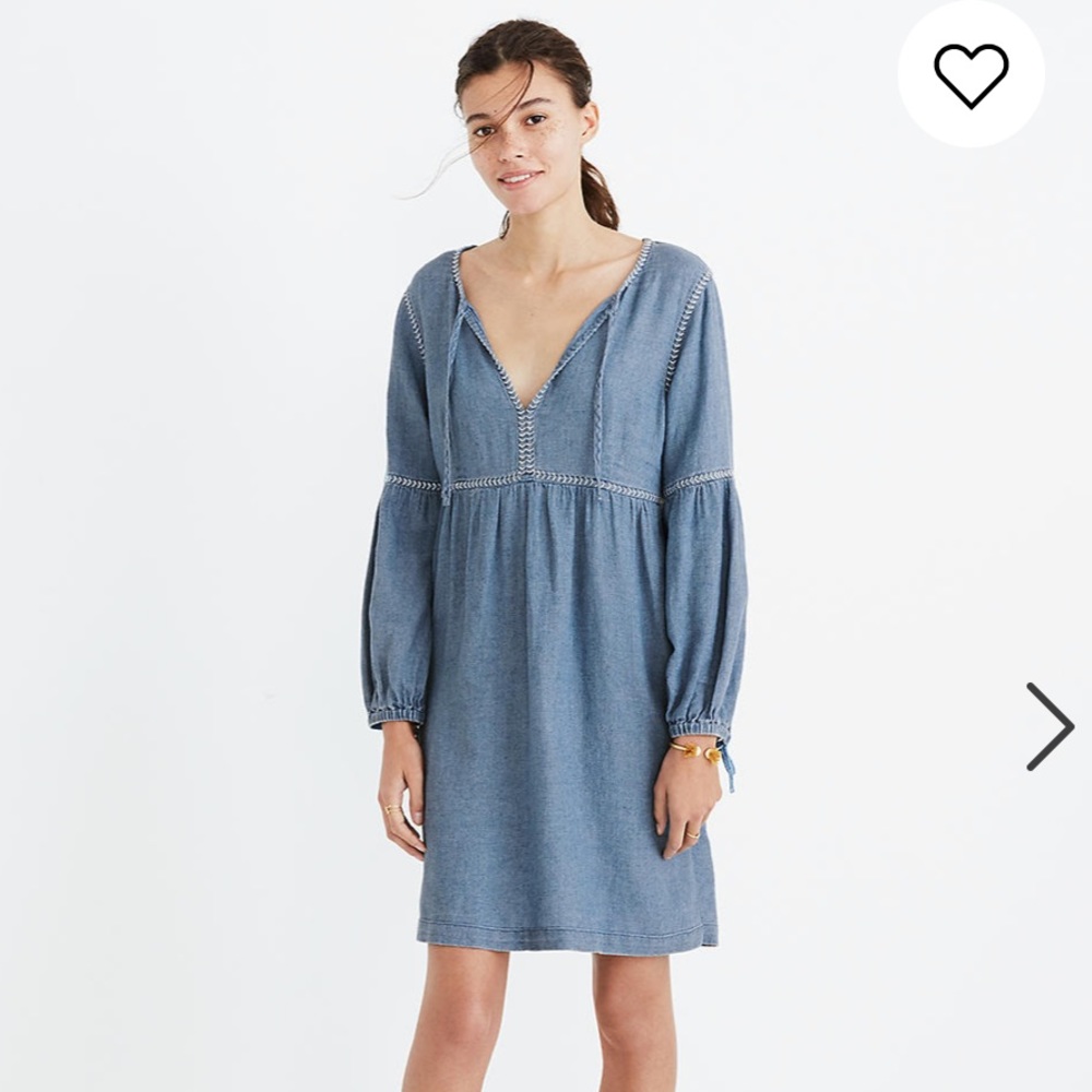 Madewell Indigo Peasant Dress